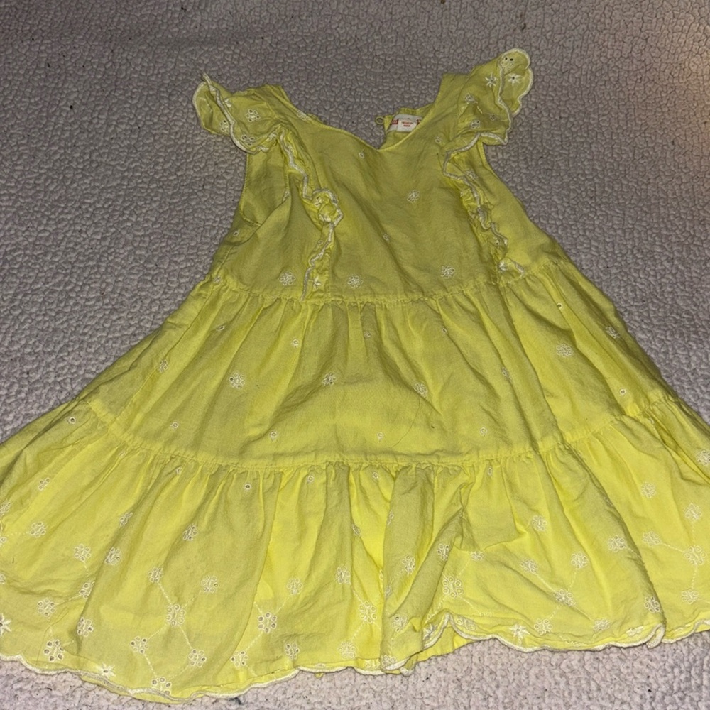 Girls 4T Yellow Ruffled tank dress